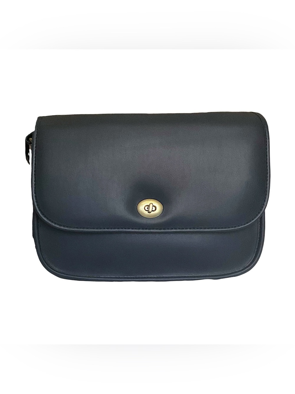 🆕BNWT Classic Dark Navy Vegan Leather Crossbody Bag w/Antiqued Gold Hardware